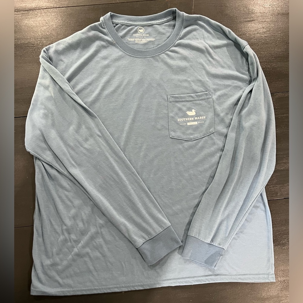 Southern marsh, men's long sleeve, blue, size XXL